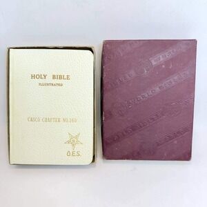 Vintage 1954 OES Holy Bible World Publishing Casco Chapter 160 KJV White Boxed